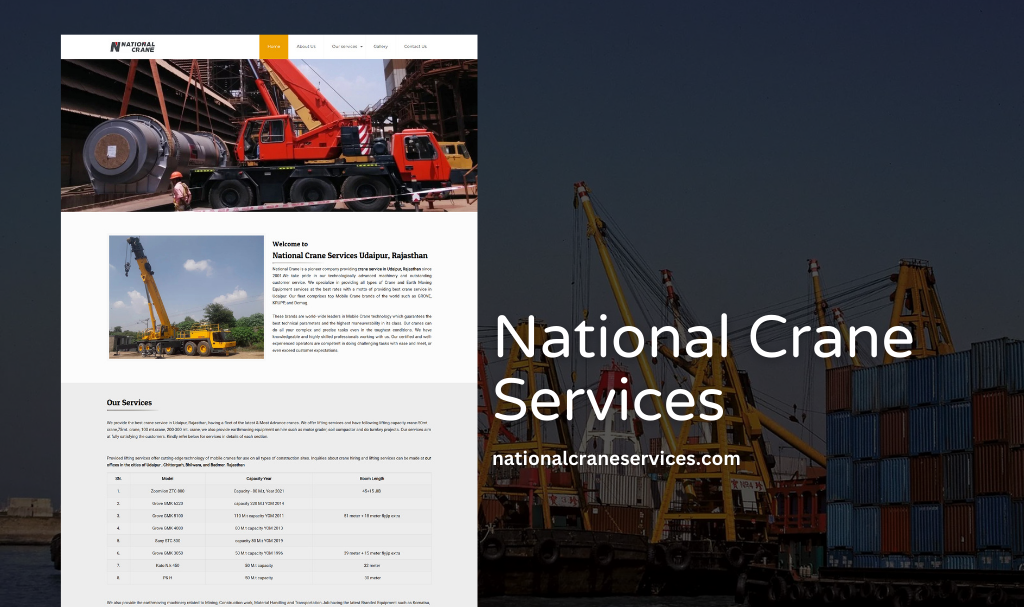 Crane-Service Website Designer in Udaipur, Rajasthan, India