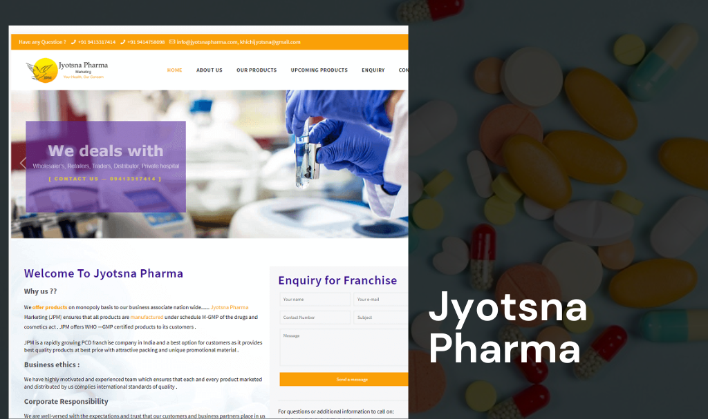 Pharma company website designer in India