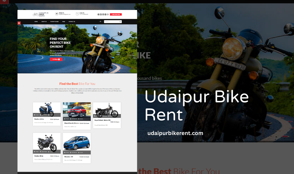 Two Wheeler Rent services Website Designer in Udaipur, Rajasthan, India