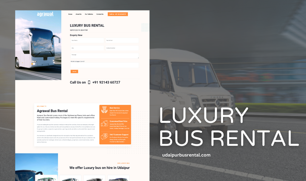 Bus Rental Company Website Designer in Udaipur 