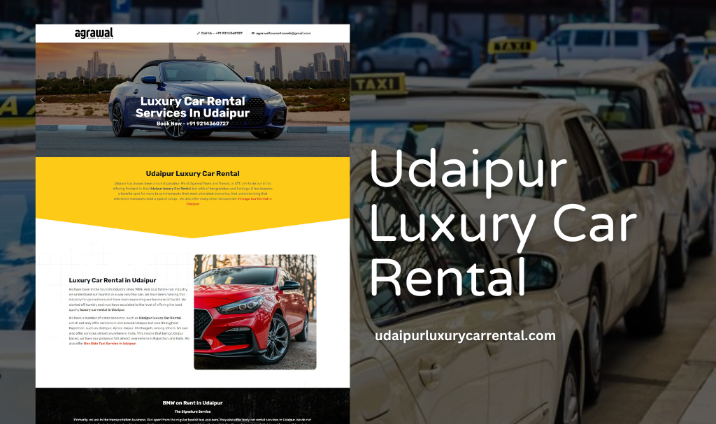 Luxury Car Rental Company Website Designer in Udaipur 