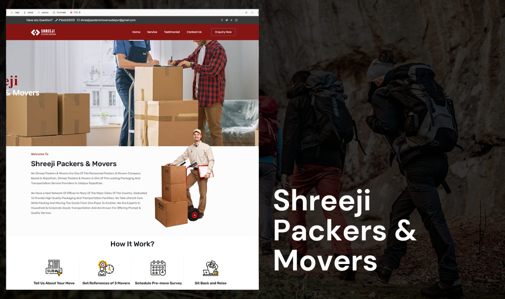 custom website design for packers and movers